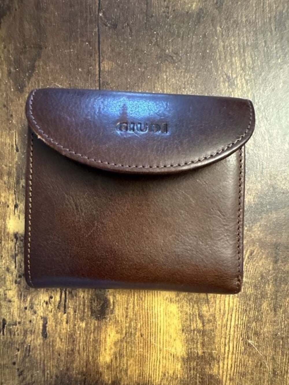 Giudi Genuine Leather Small Bifold Snap Wallet